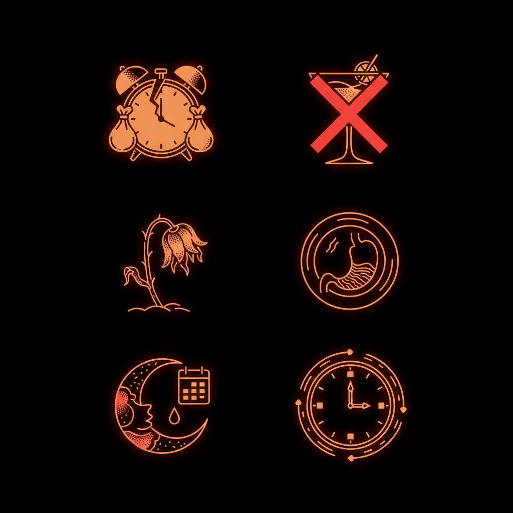 Faktory zhoršující bolest při tetování - nedostatek spánku, alkohol, dehydratace, hlad, menstruace, dlouhé session